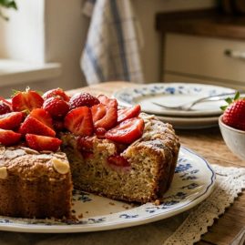 Ein leckeres Rezept für glutenfreier Mandelkuchen mit Erdbeeren
