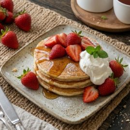 Ein leckeres Rezept für Pancakes mit Erdbeeren