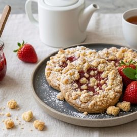 Ein leckeres Rezept für Erdbeer-Streusel-Cookies